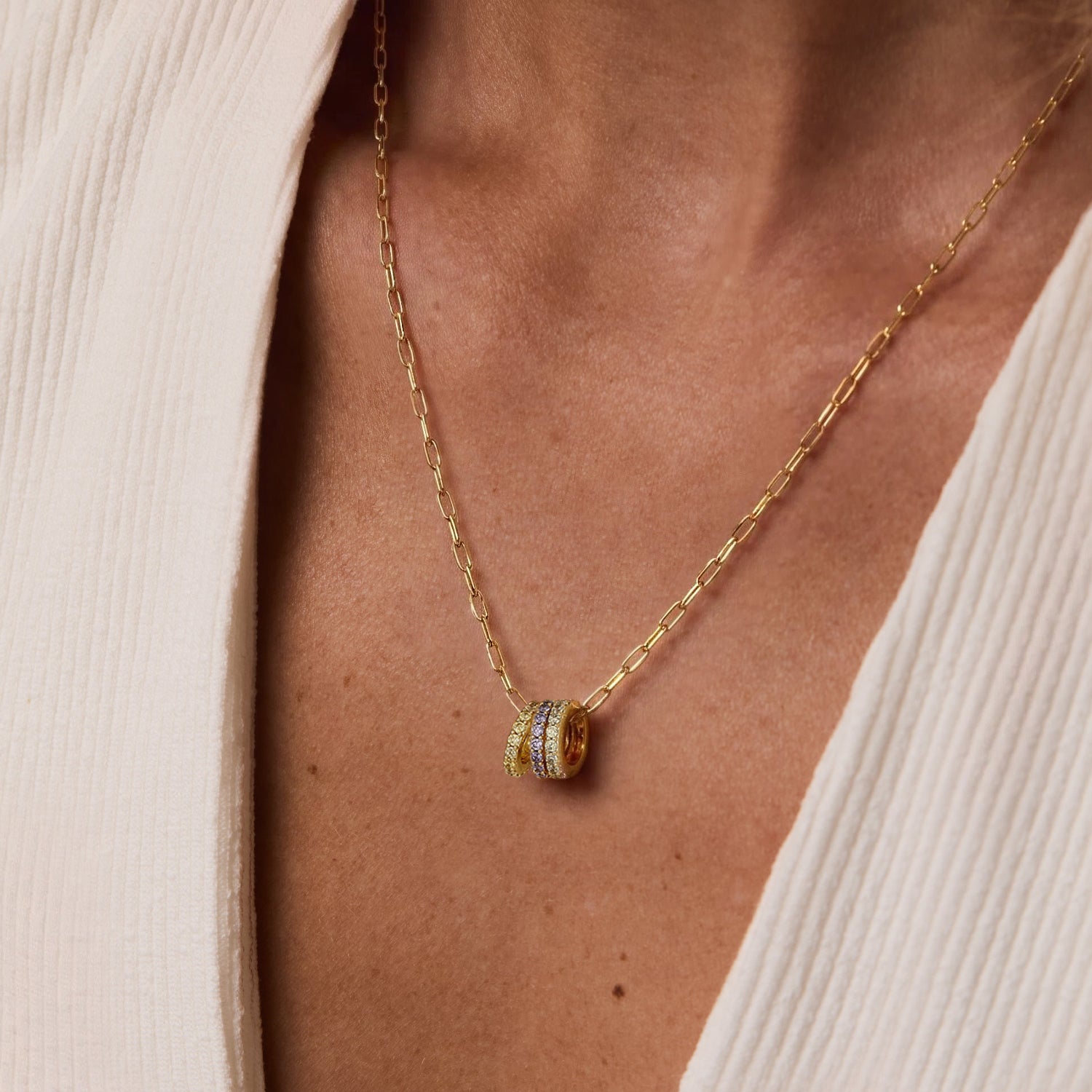 Custom Multiple Birthstone Circle Necklace