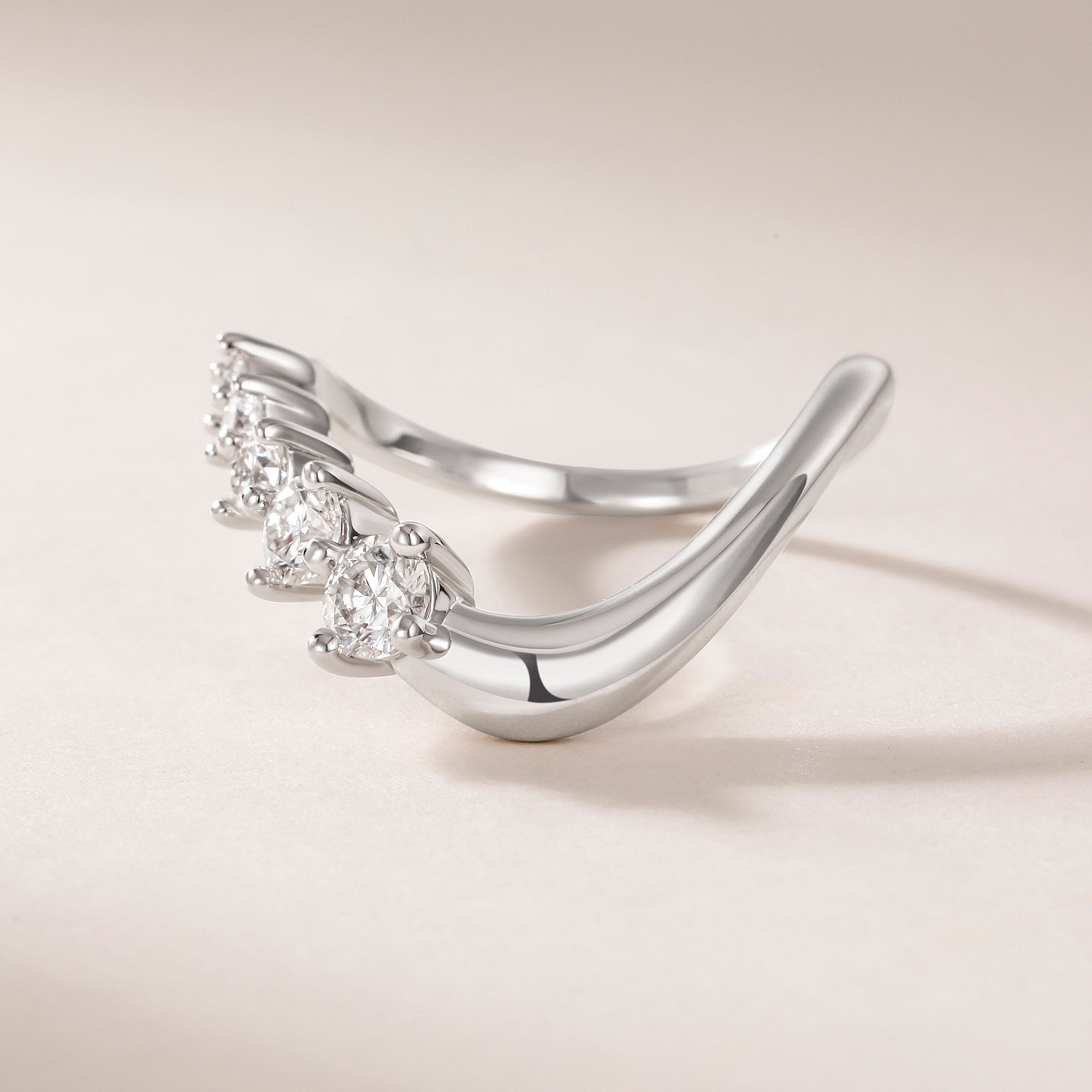 Unique Statement Curved Wedding Rings