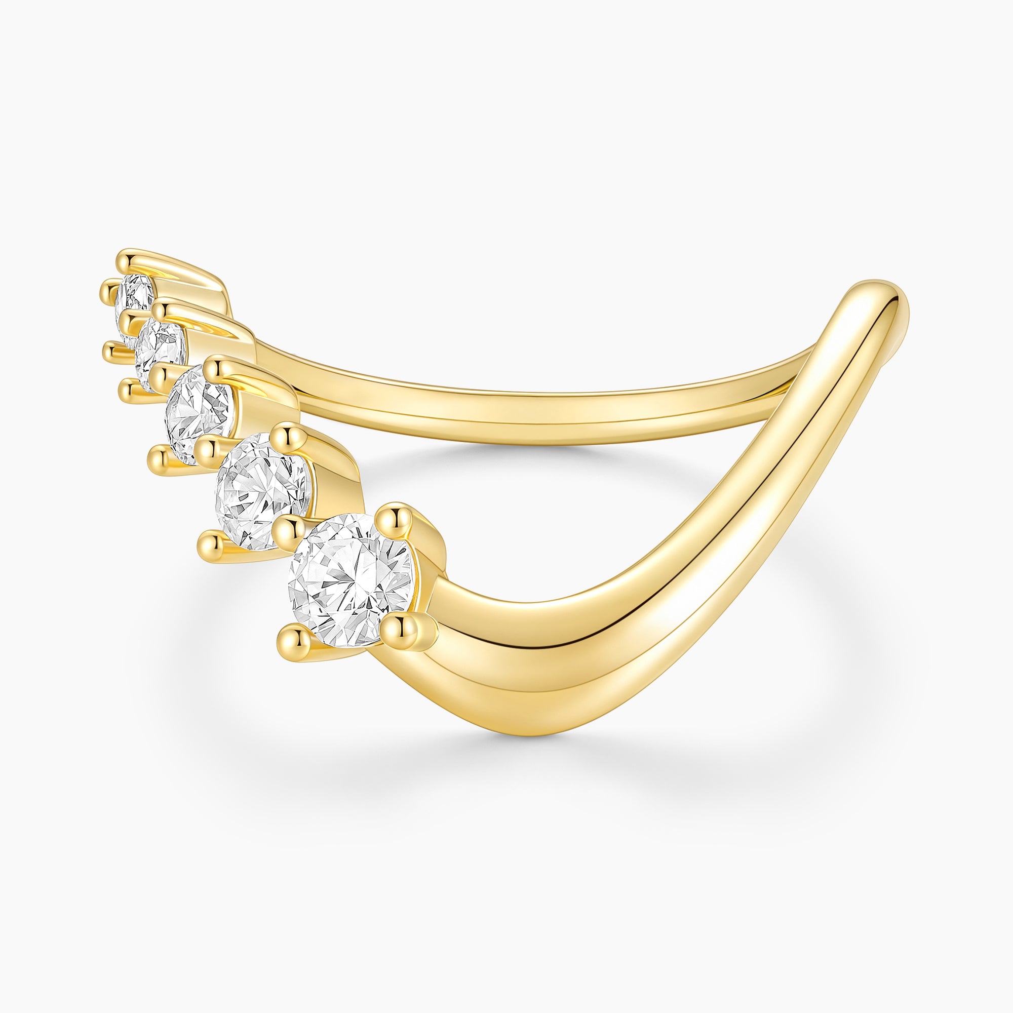 Unique Statement Curved Wedding Rings