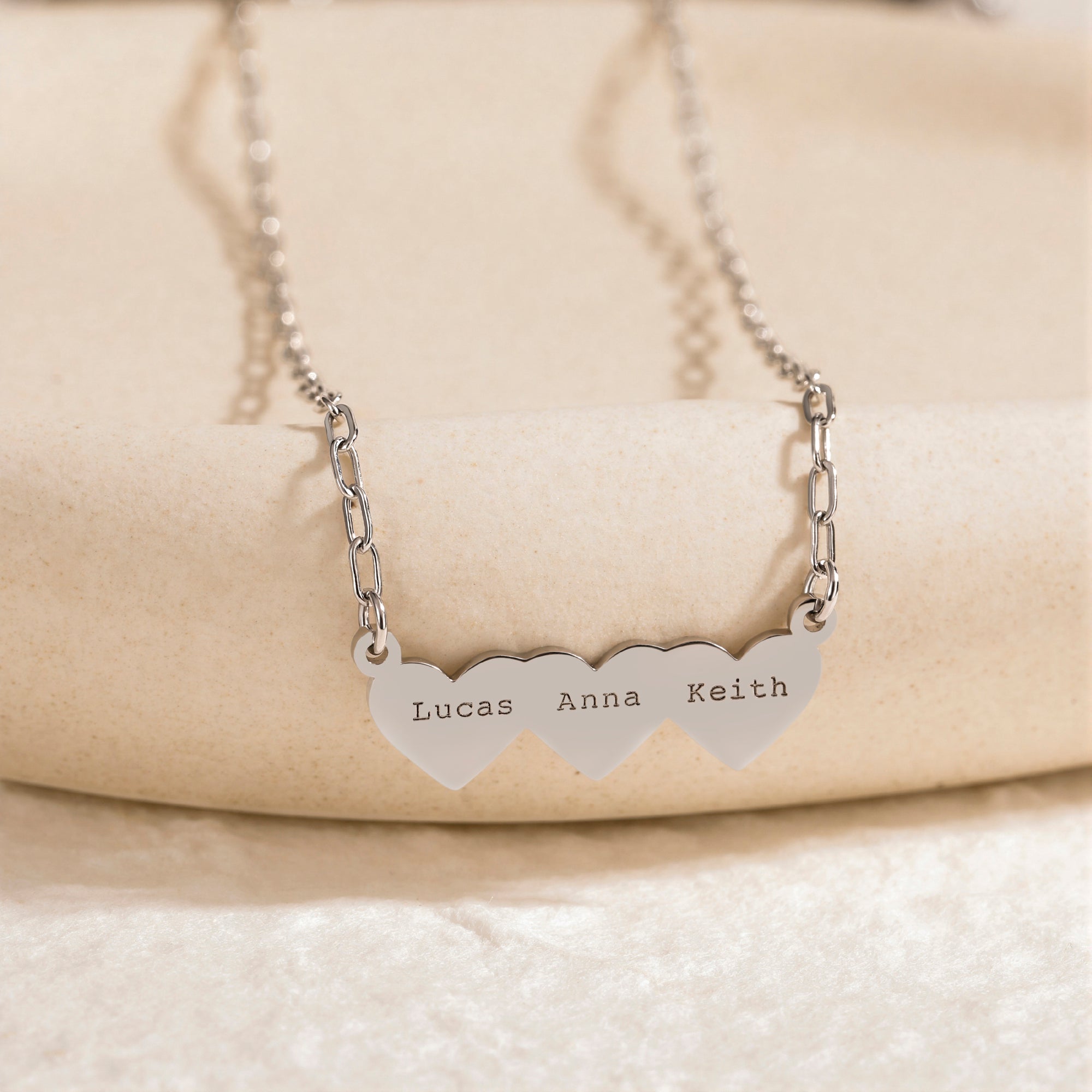 Custom Family Heart Pendant Necklace