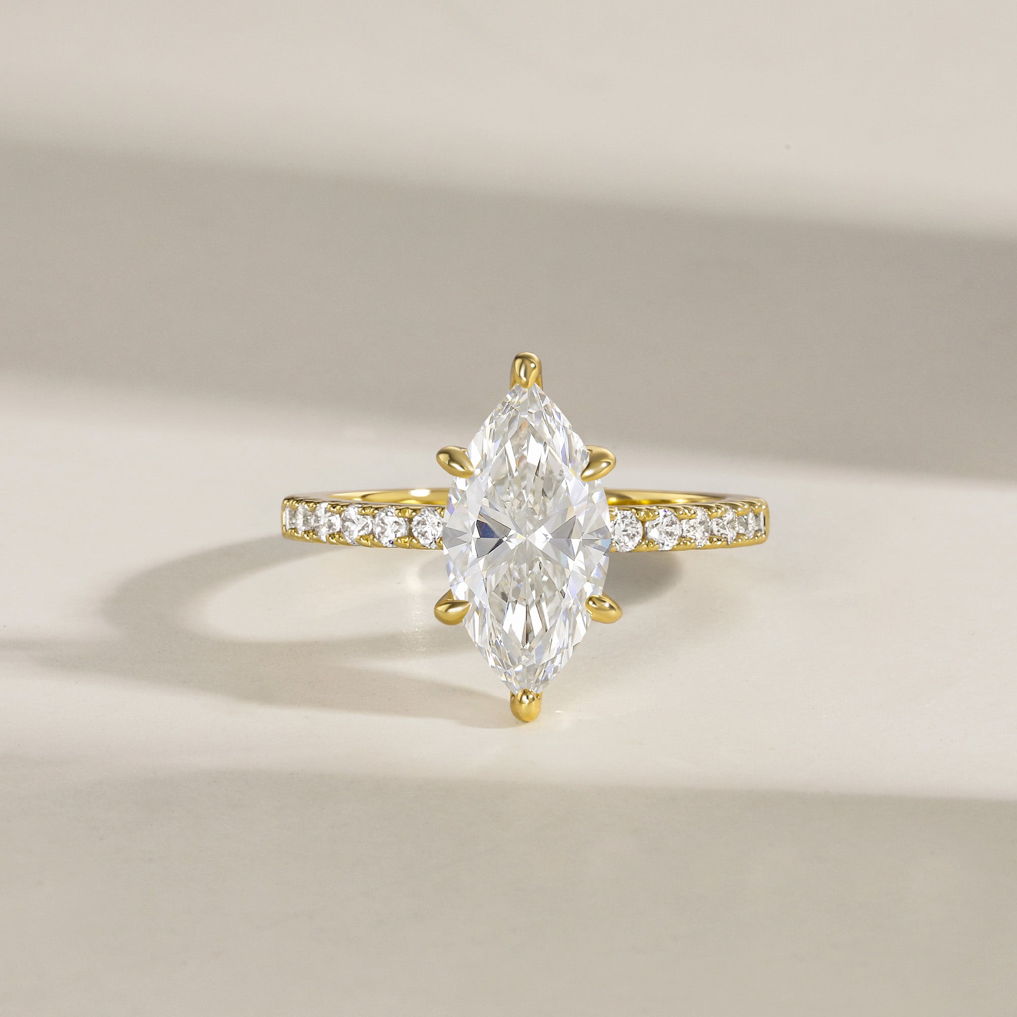 3CT Low Profile Marquise Engagement Ring with Brilliant CZ