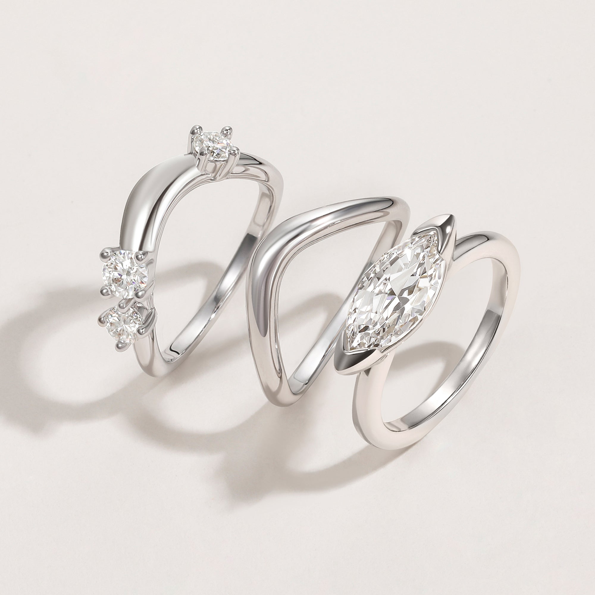 2.5CT East West Marquise Engagement Ring with Western Style