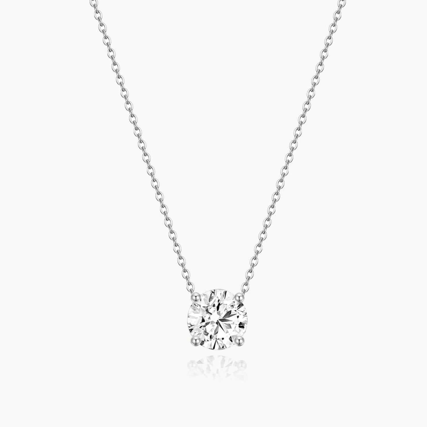 1CT 925 Sterling Silver Cubic Zirconia Necklace