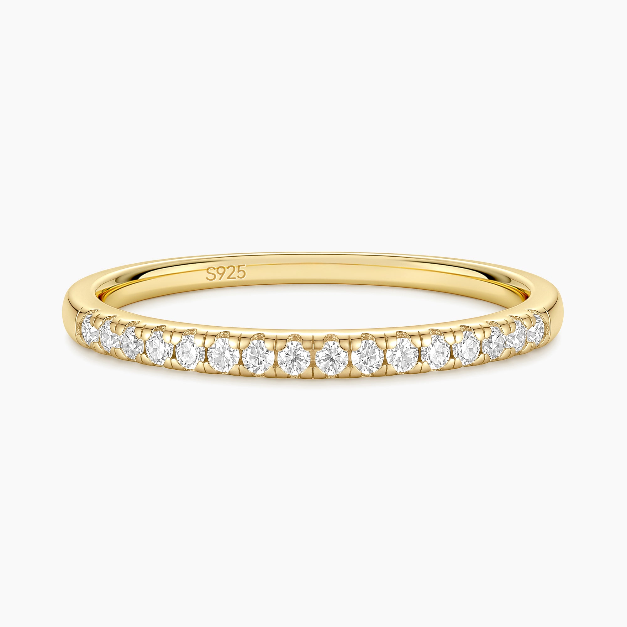 Moissanite Half Eternity Anniversary Band in 925 Sterling Silver