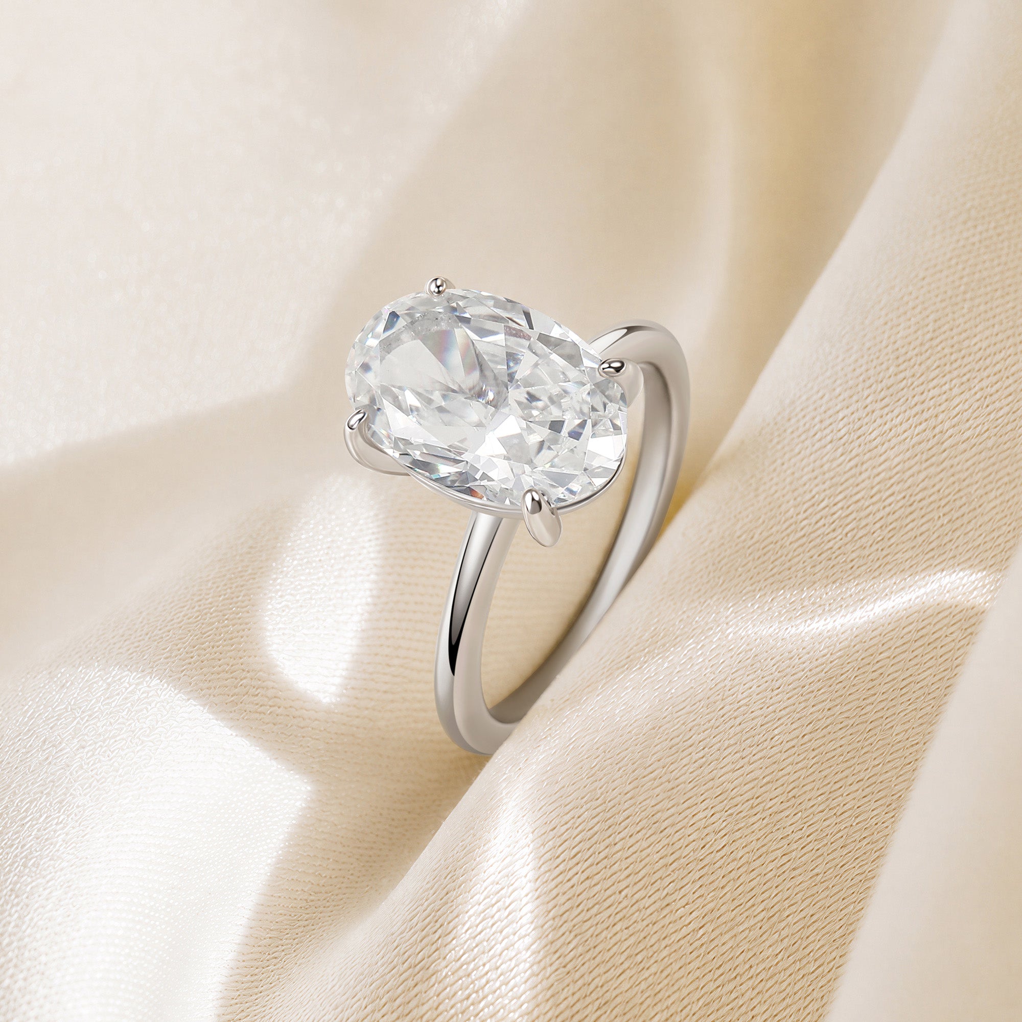4.5CT Solitaire Elongated Oval Engagement Ring