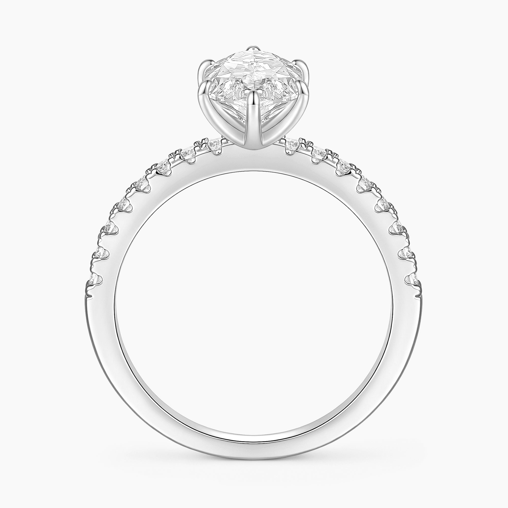 3CT Low Profile Marquise Engagement Ring with Brilliant CZ