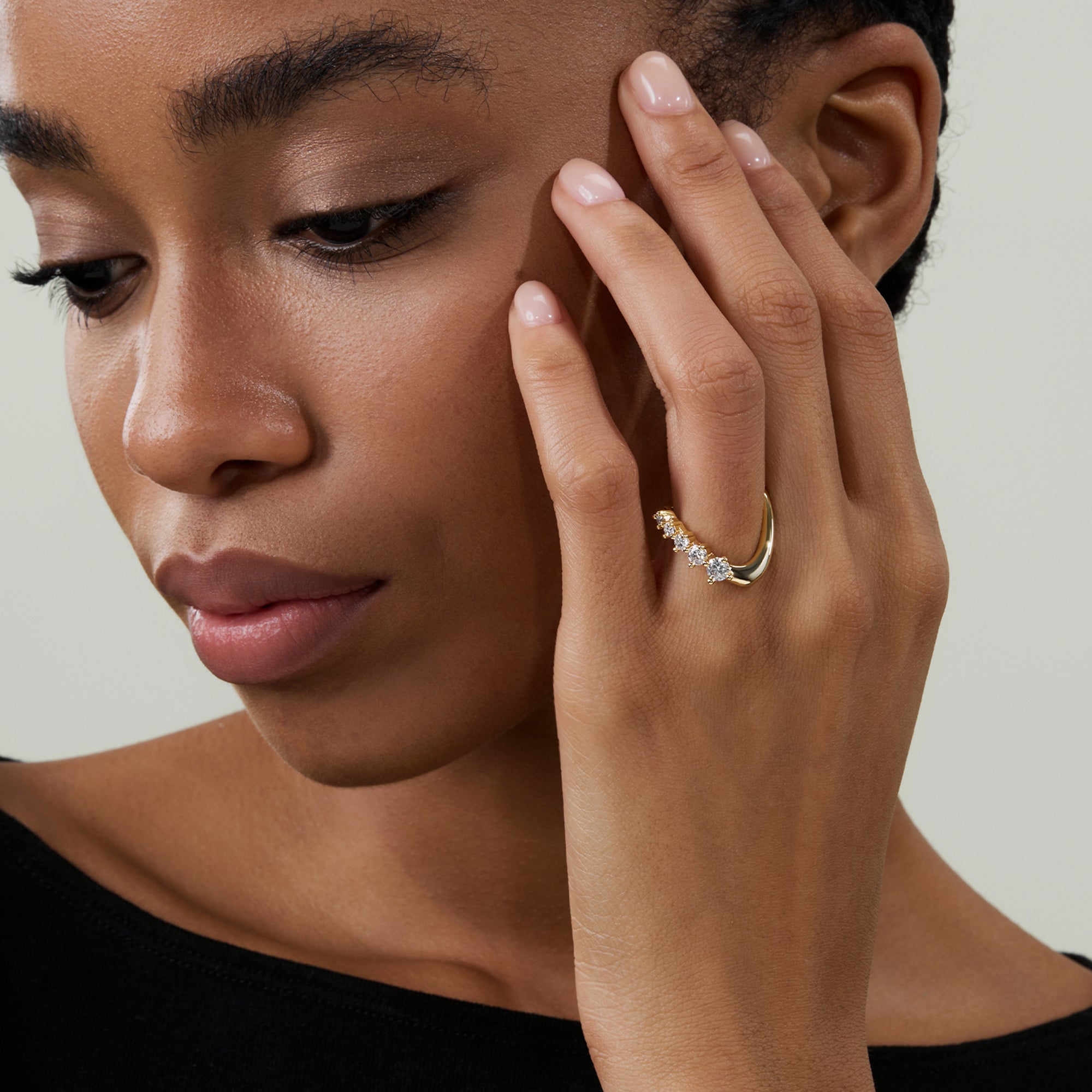 Unique Statement Curved Wedding Rings