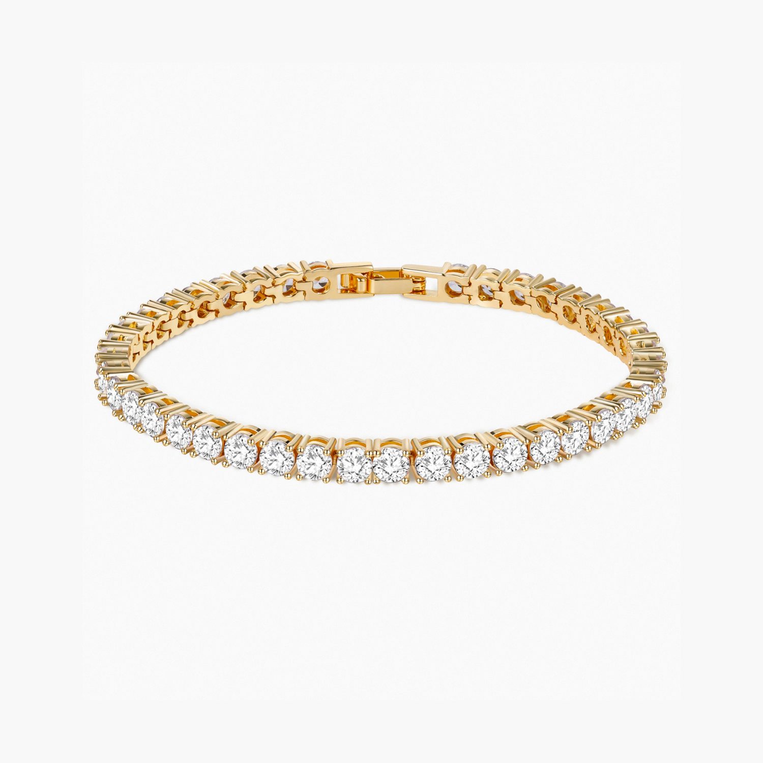18K Gold Plated Cubic Zirconia Classic Tennis Bracelet