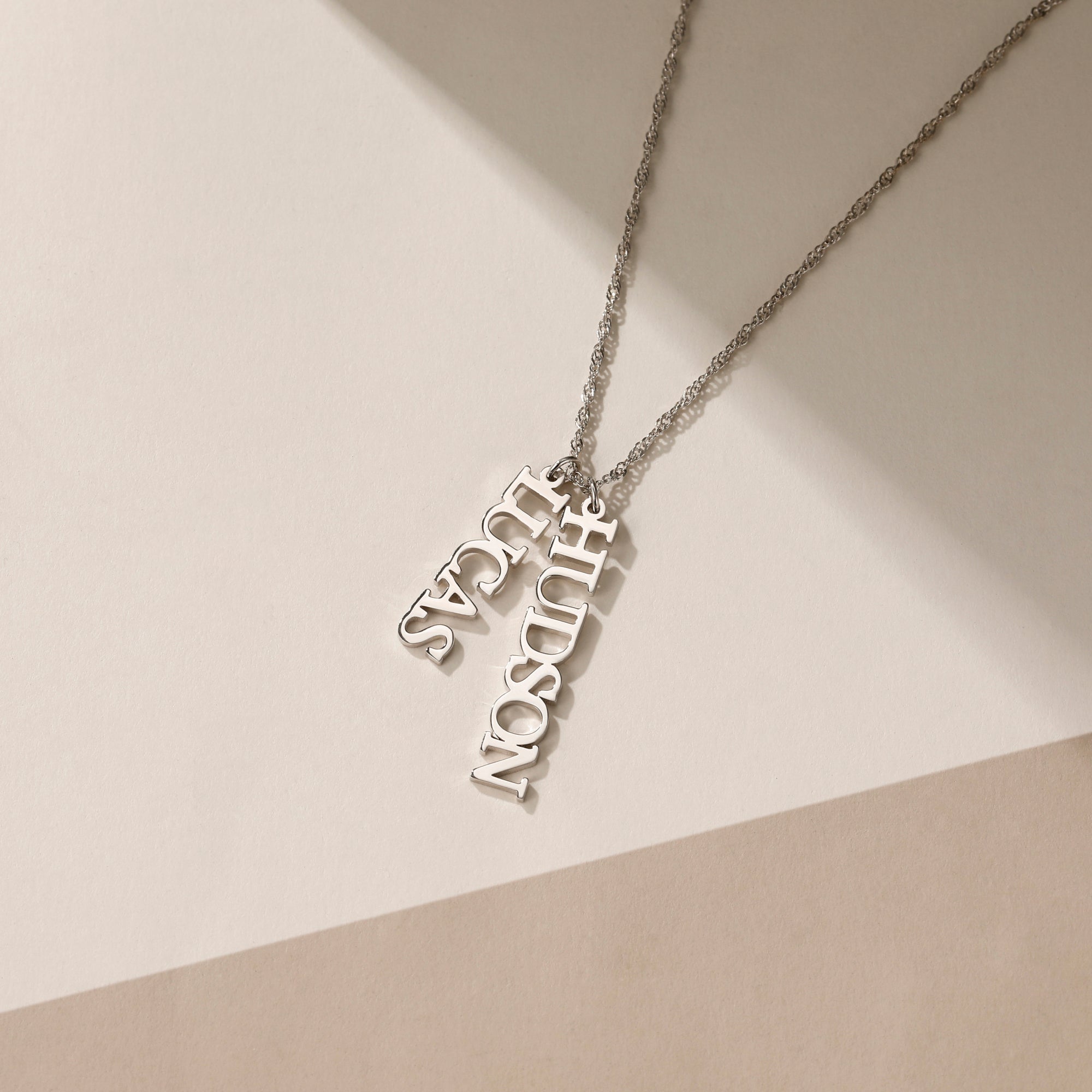 Custom Name Pendant Necklace with Singapore Chain
