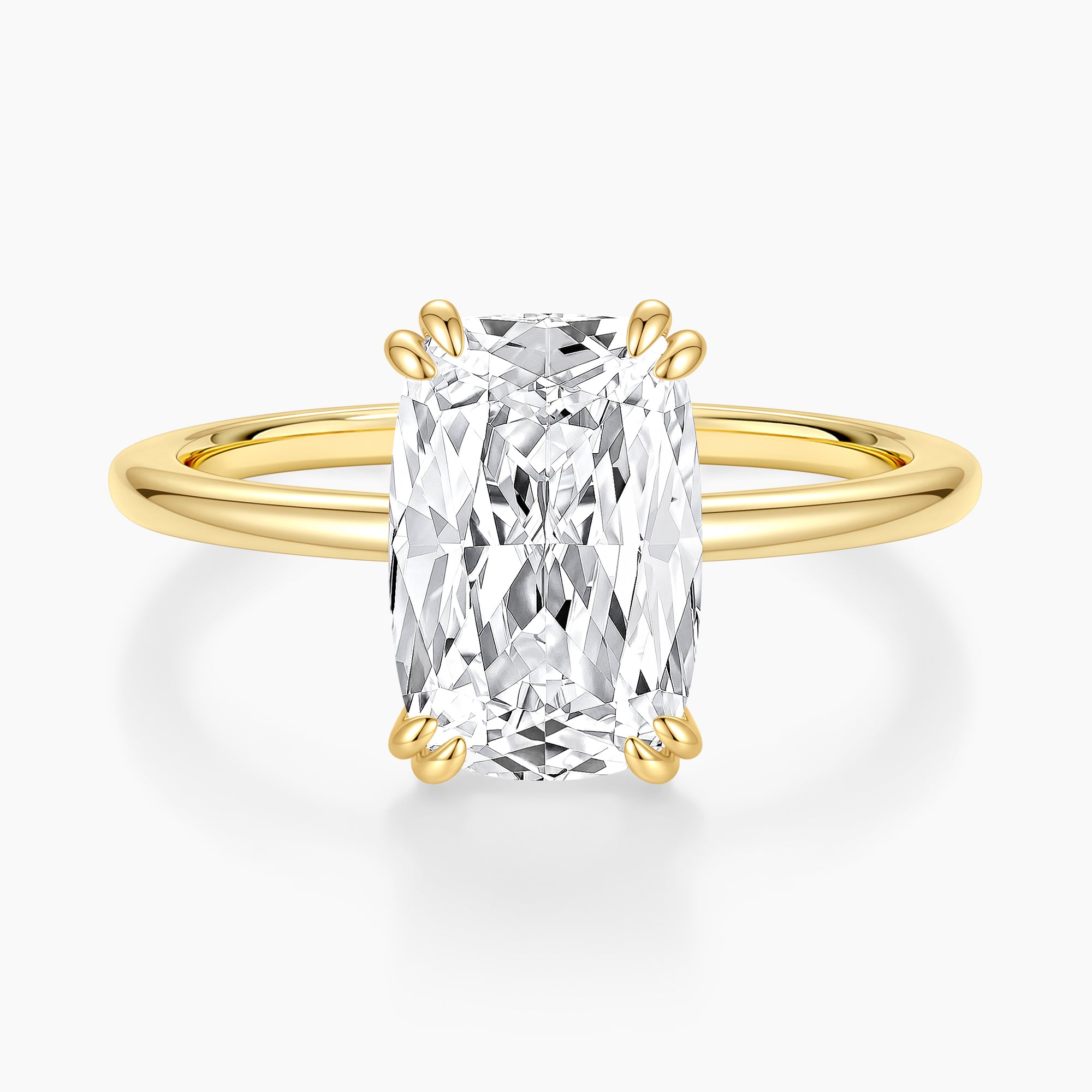 Hidden Halo Elongated Cushion Cut Engagement Ring