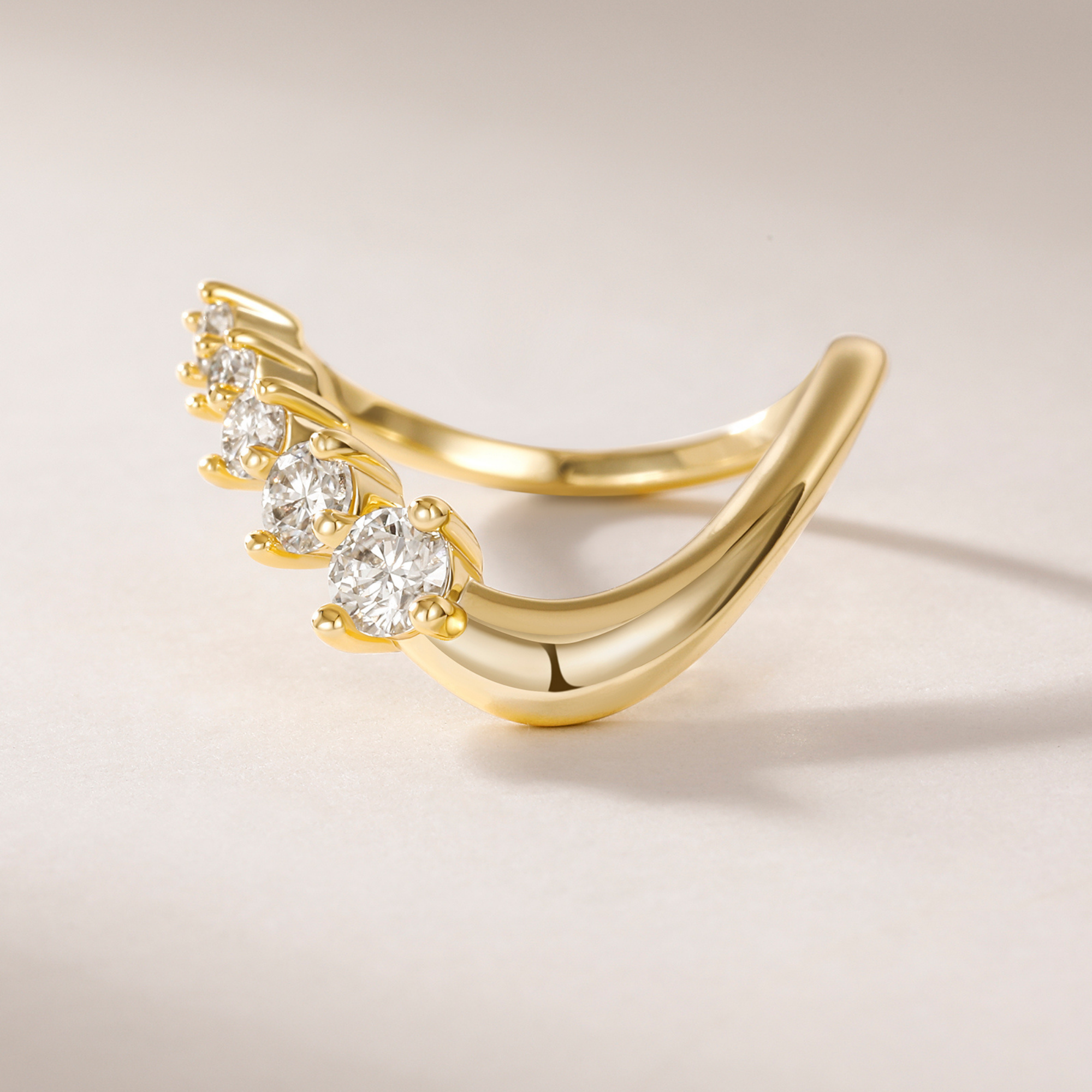 Unique Statement Curved Wedding Rings
