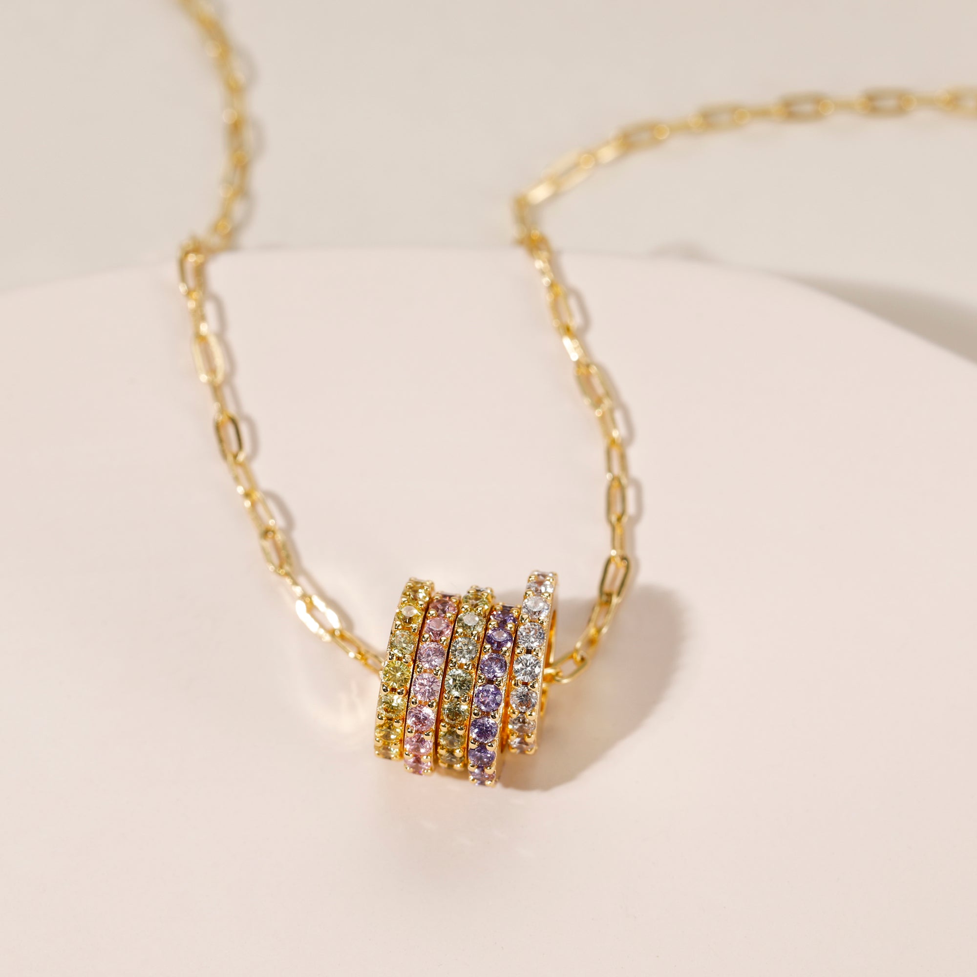 Custom Multiple Birthstone Circle Necklace