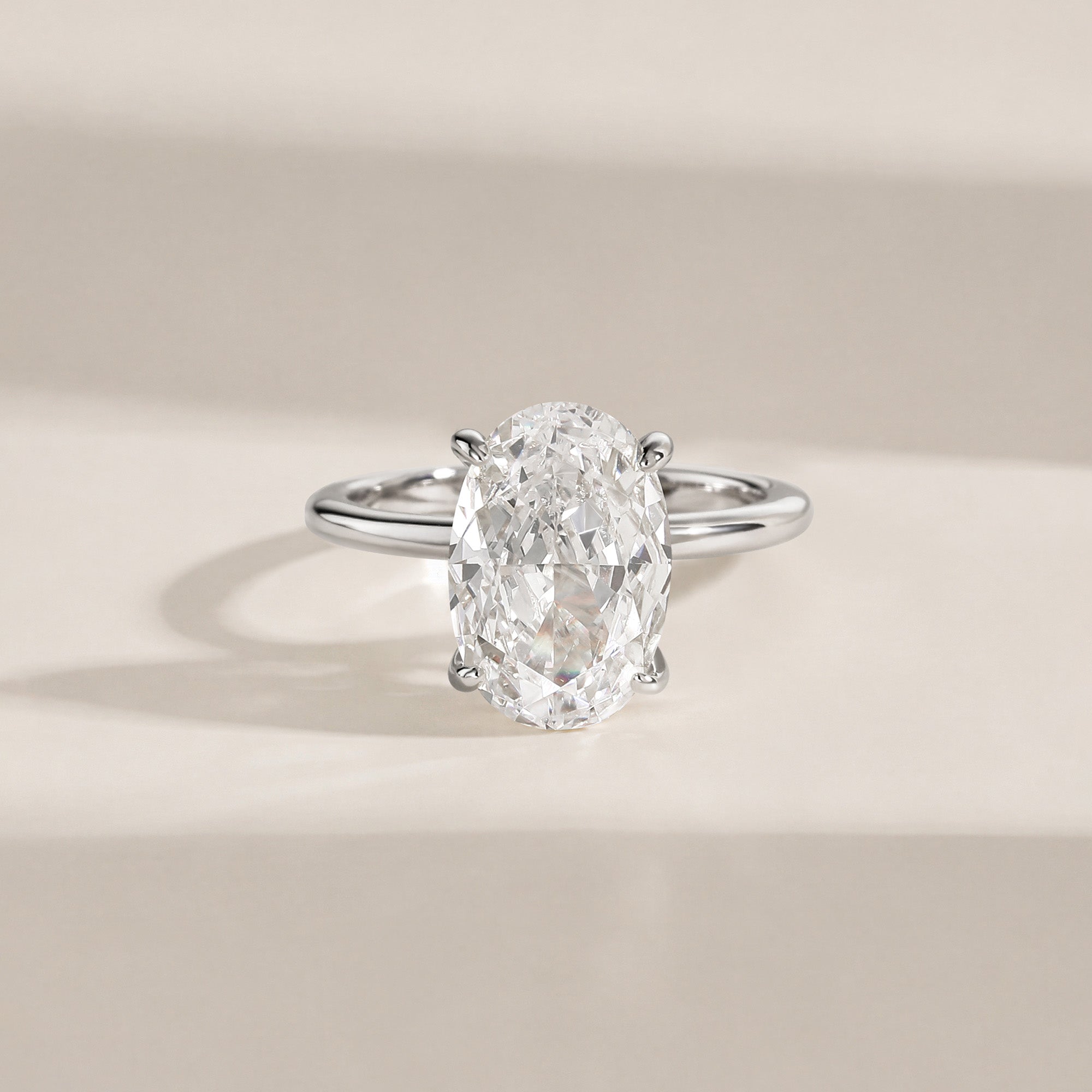4.5CT Solitaire Elongated Oval Engagement Ring