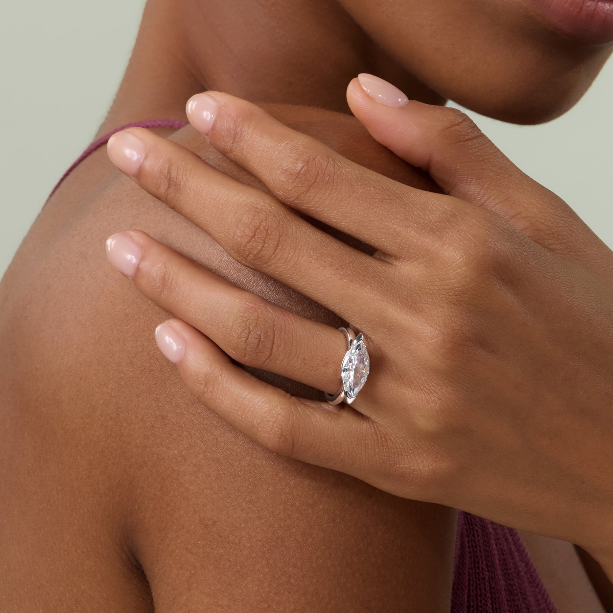 2.5CT East West Marquise Engagement Ring with Western Style