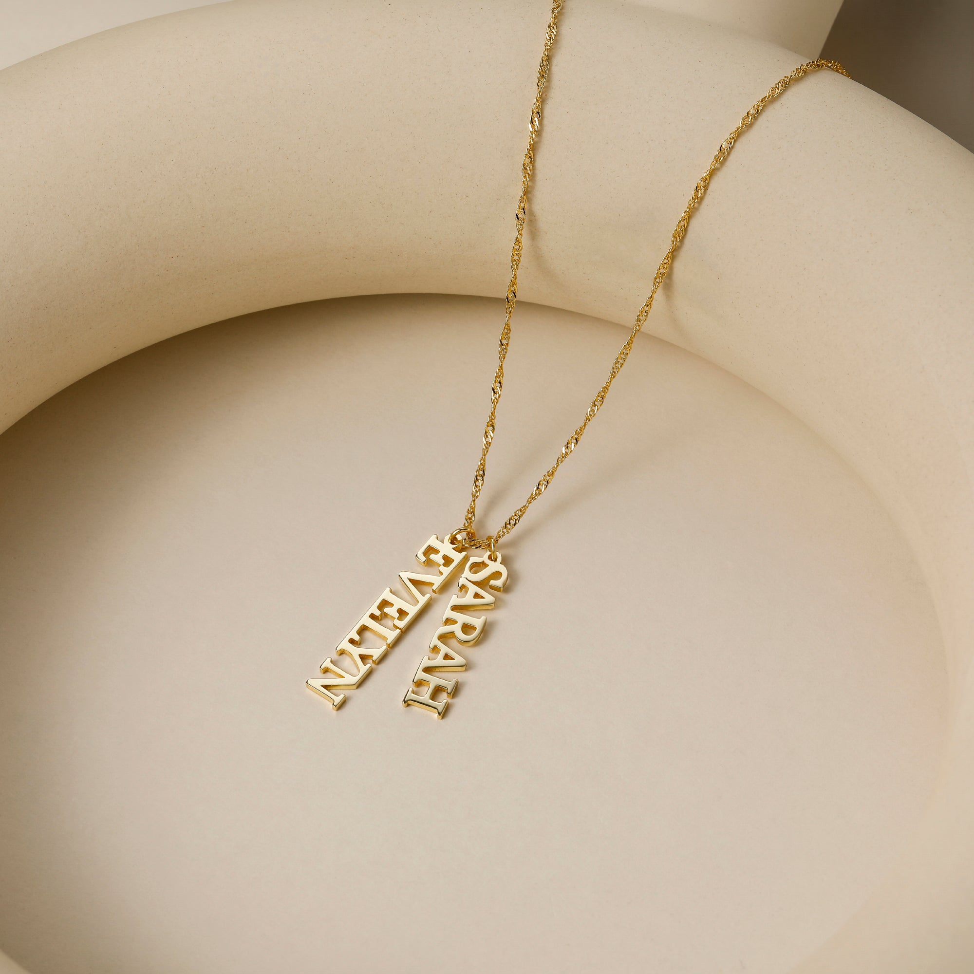 Custom Name Pendant Necklace with Singapore Chain