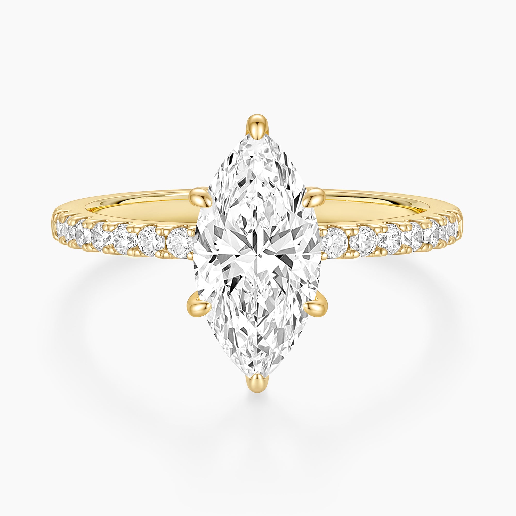 3CT Low Profile Marquise Engagement Ring with Brilliant CZ