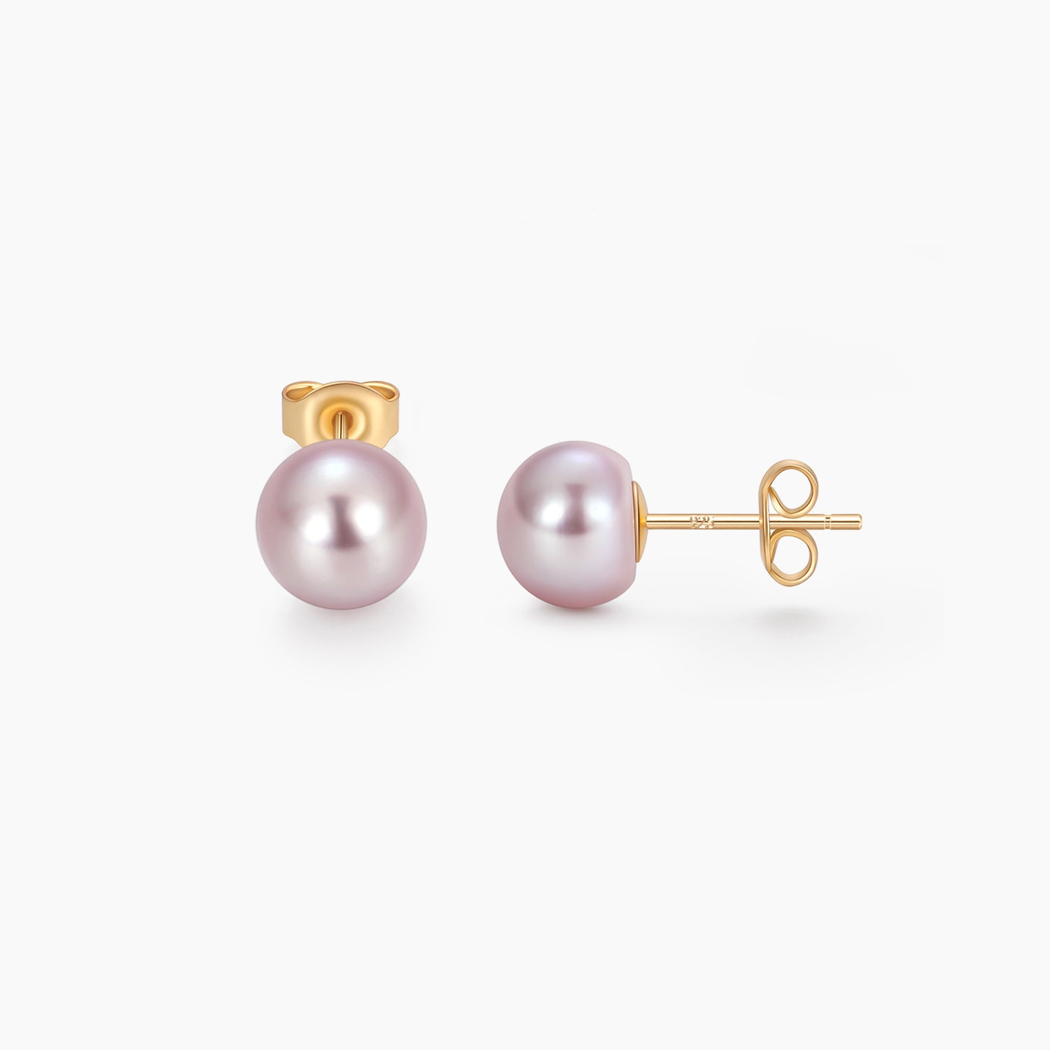 Purple Freshwater Pearl Stud Earrings