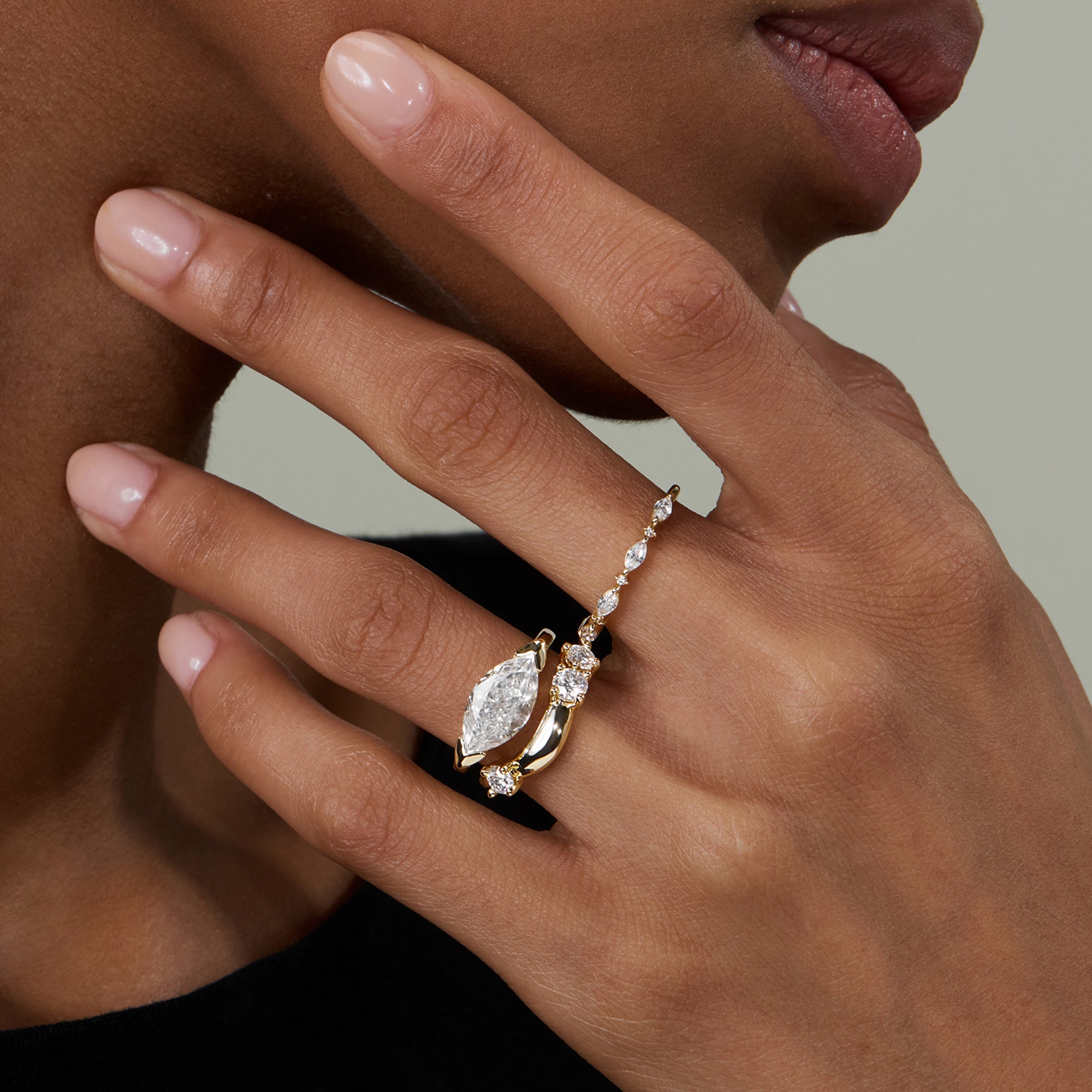 2.5CT East West Marquise Engagement Ring with Western Style