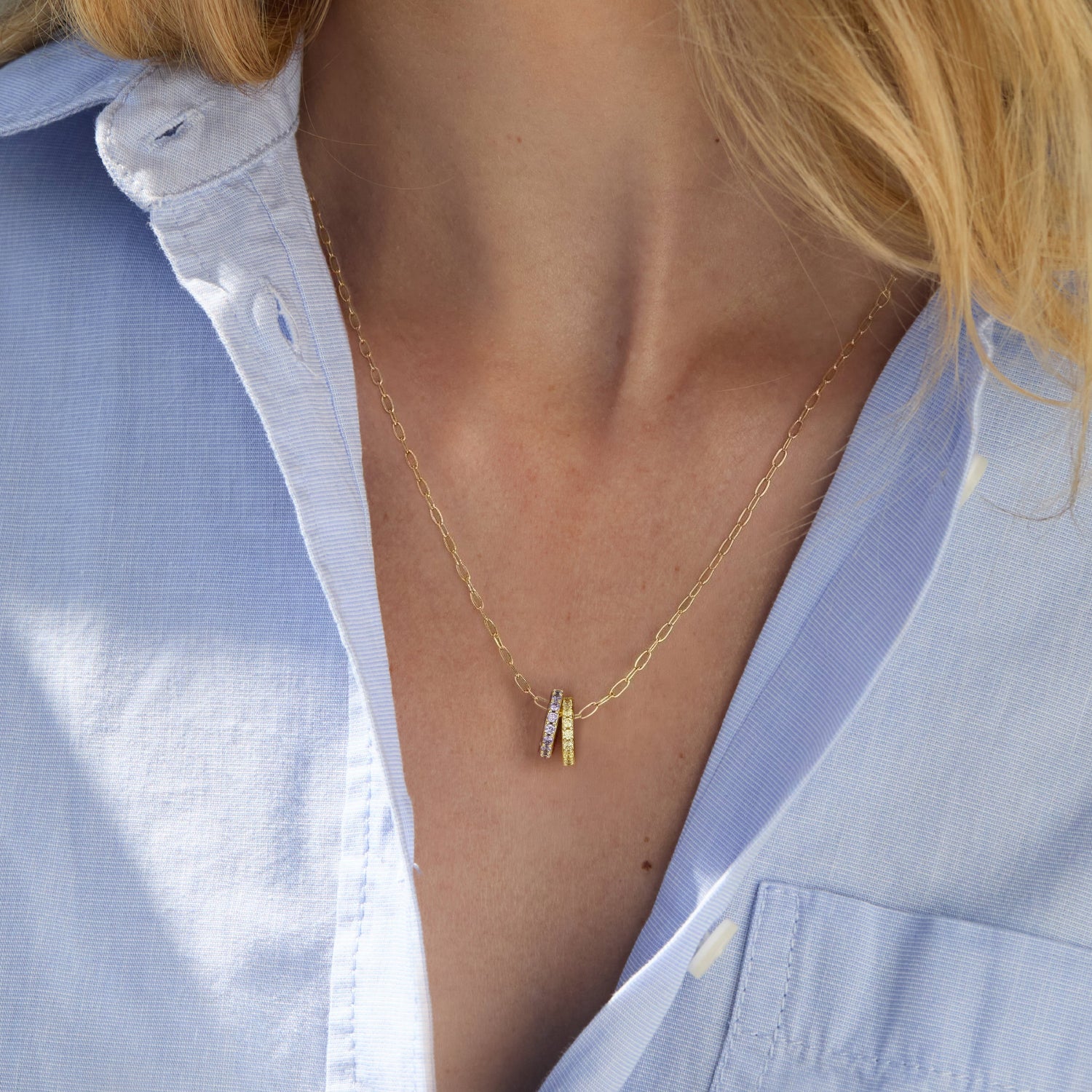 Custom Multiple Birthstone Circle Necklace