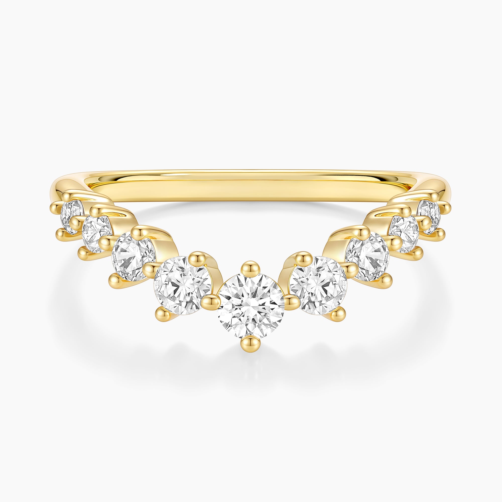 Curved Half Eternity Band Ring