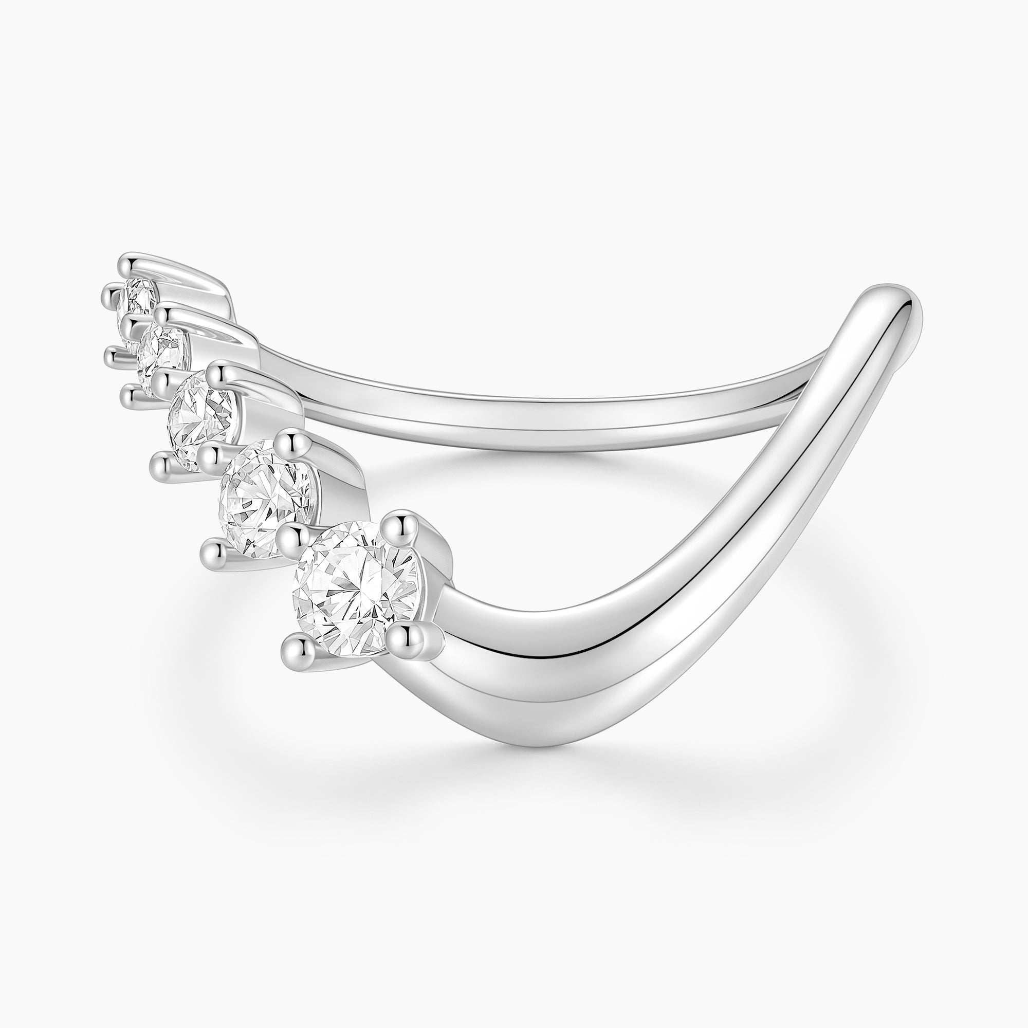 Unique Statement Curved Wedding Rings