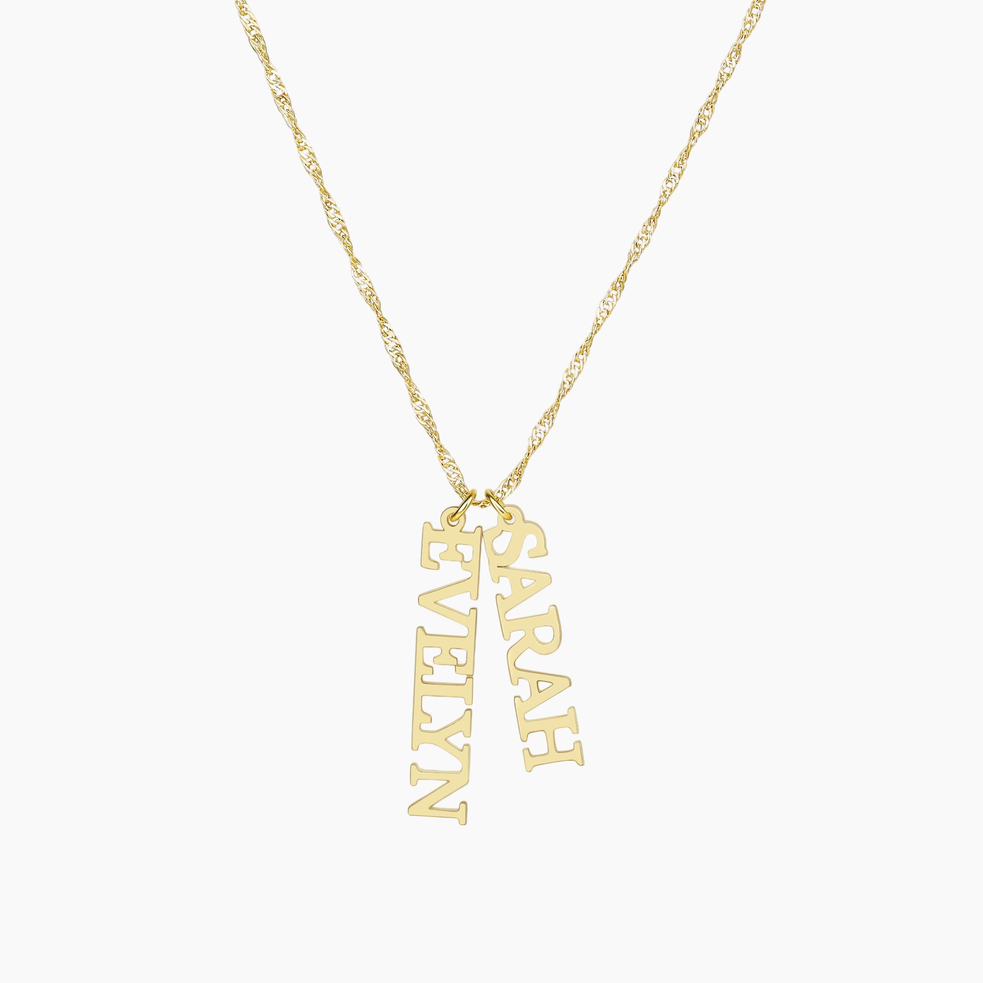 Custom Name Pendant Necklace with Singapore Chain