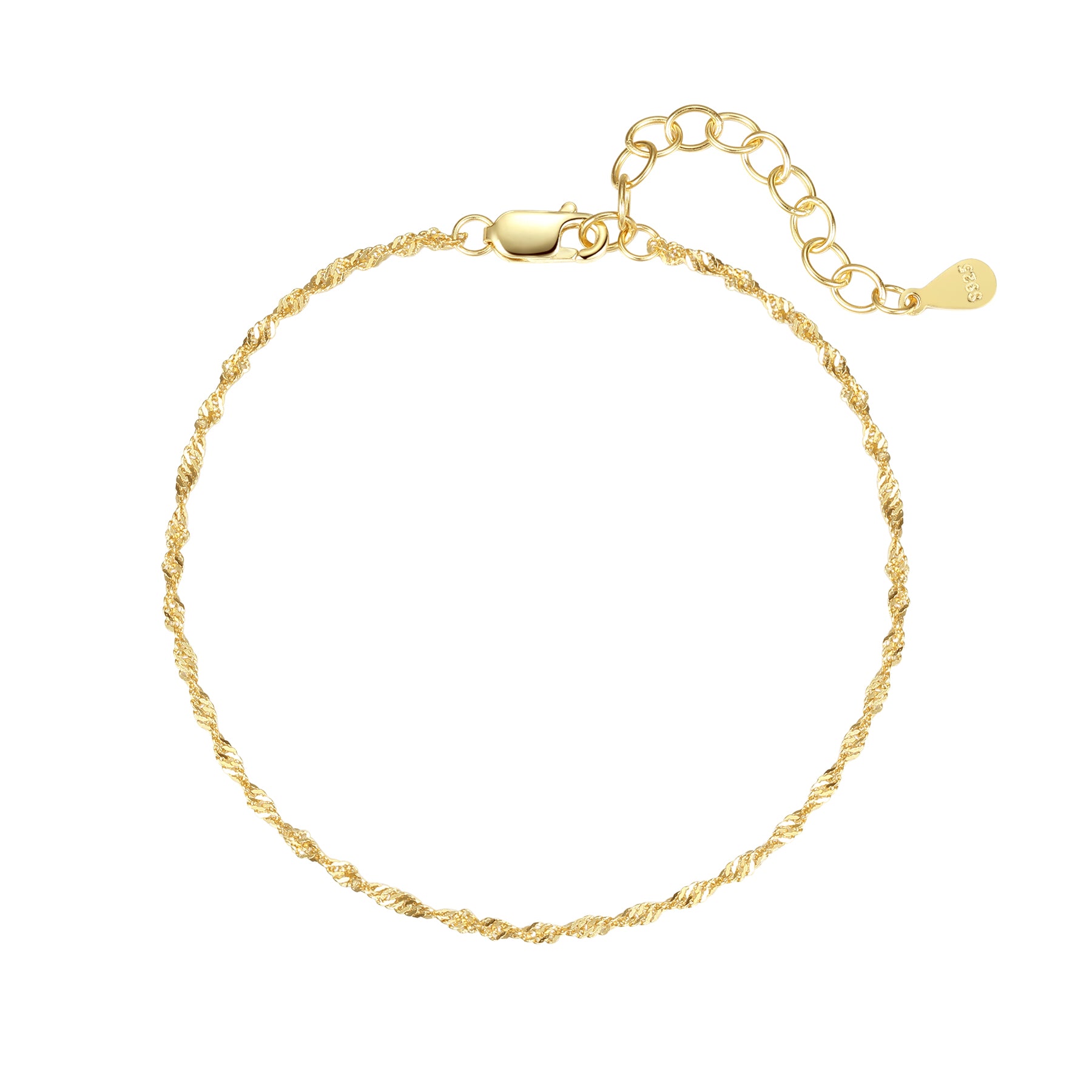 Fine Singapore Chain Bracelet Sterling Silver