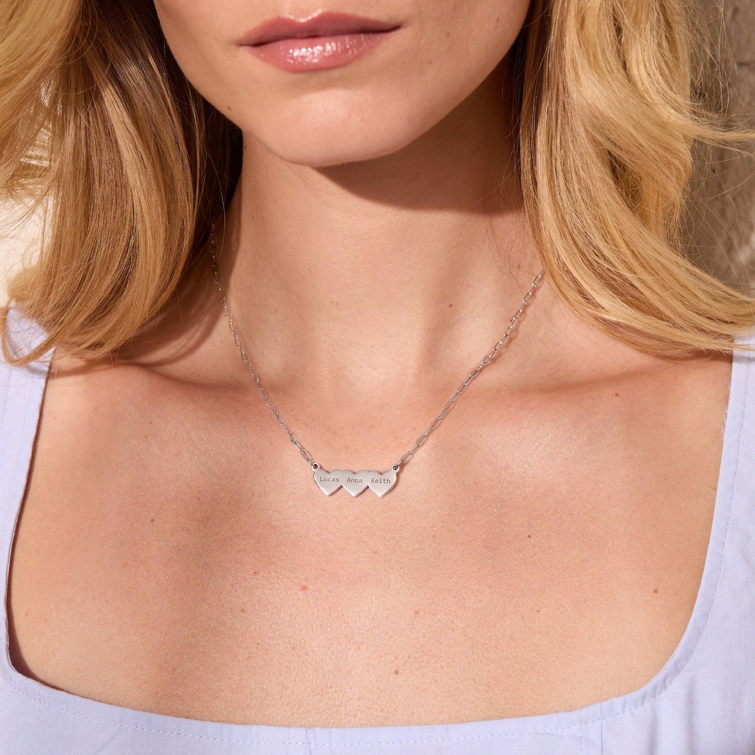 Custom Family Heart Pendant Necklace