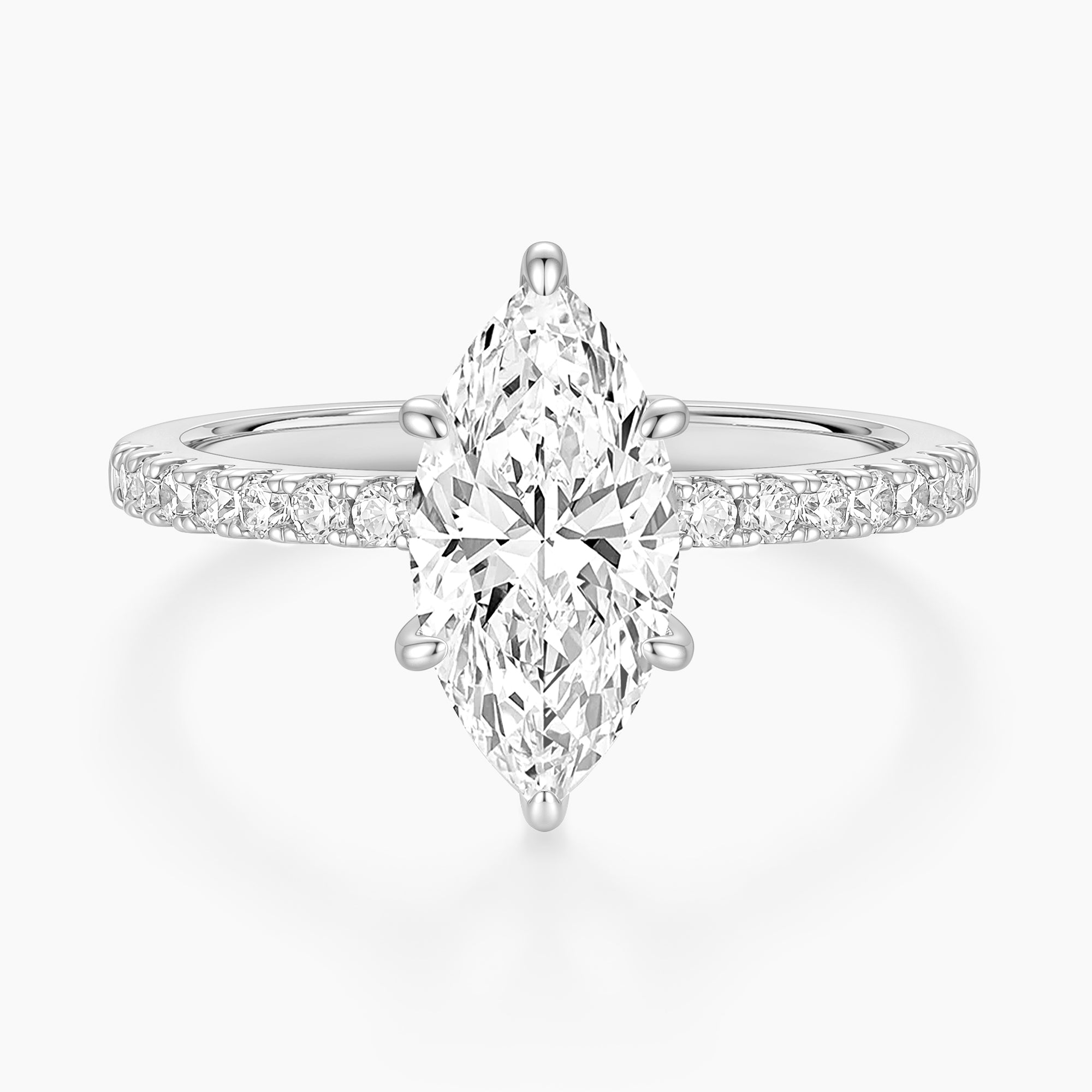 3CT Low Profile Marquise Engagement Ring with Brilliant CZ