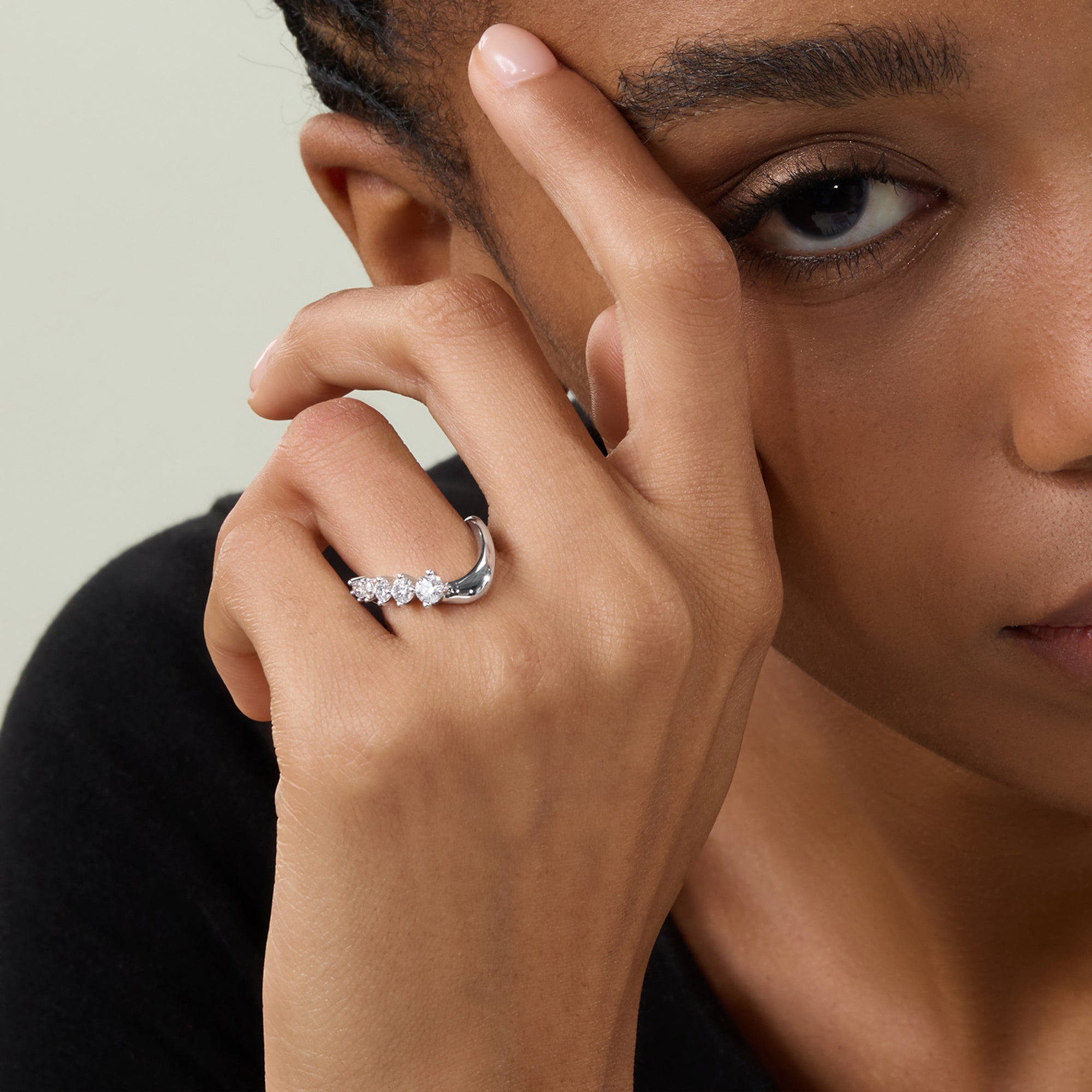 Unique Statement Curved Wedding Rings