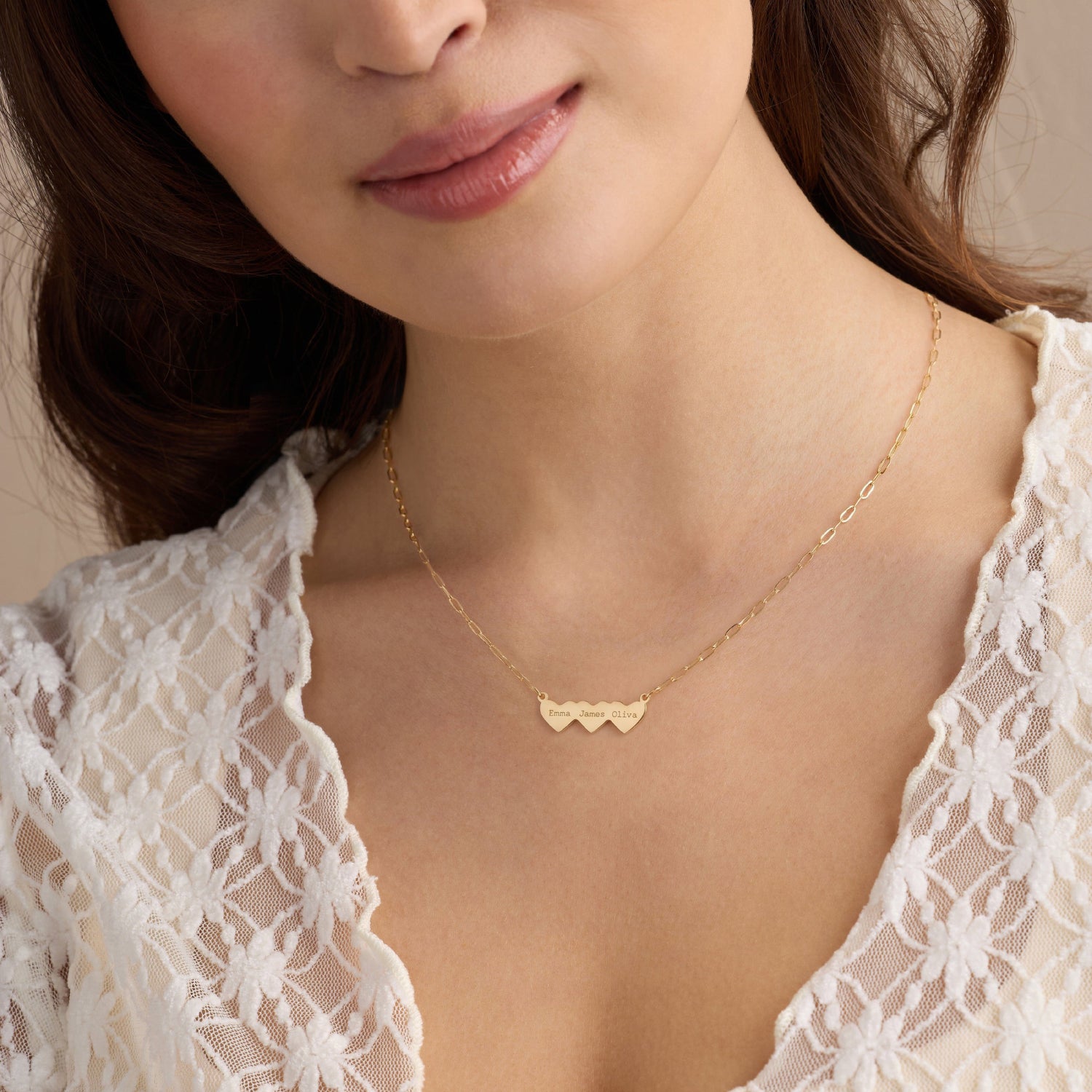 Custom Family Heart Pendant Necklace