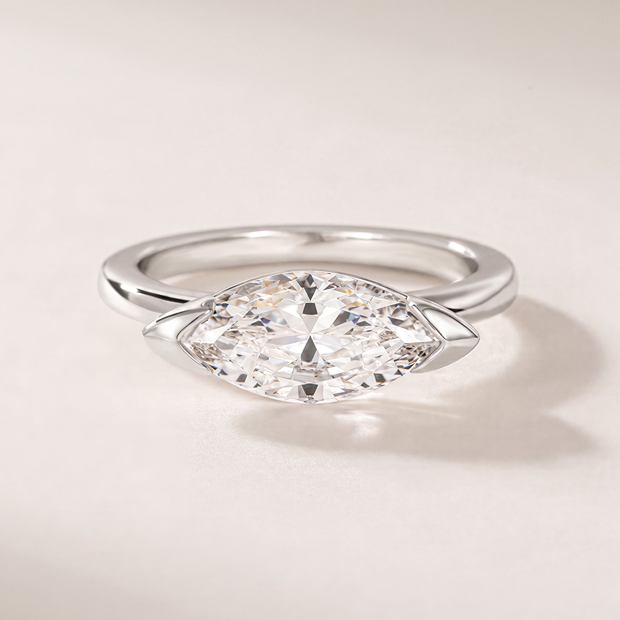 2.5CT East West Marquise Engagement Ring with Western Style