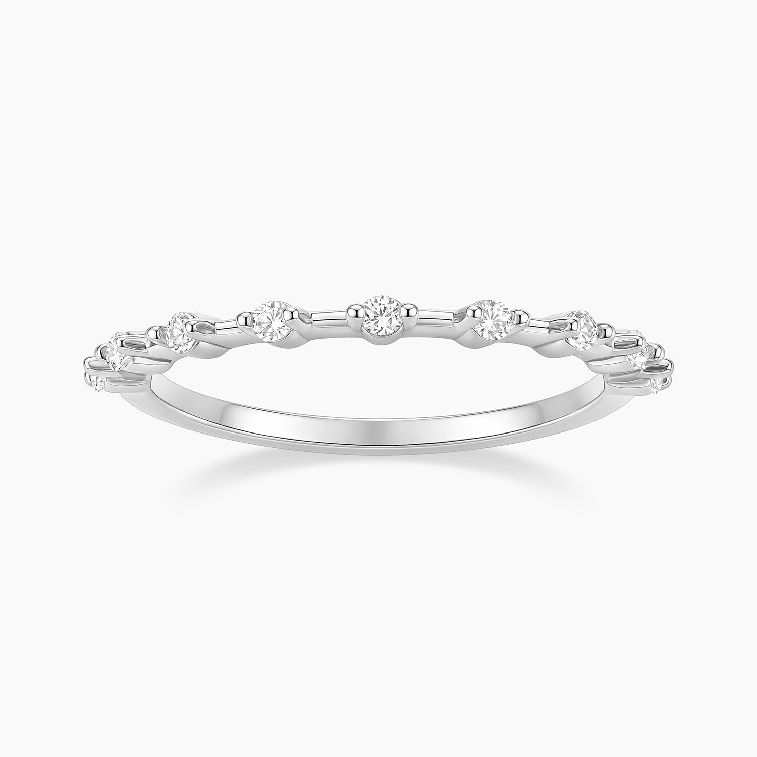 Round Half Eternity Stackable Ring