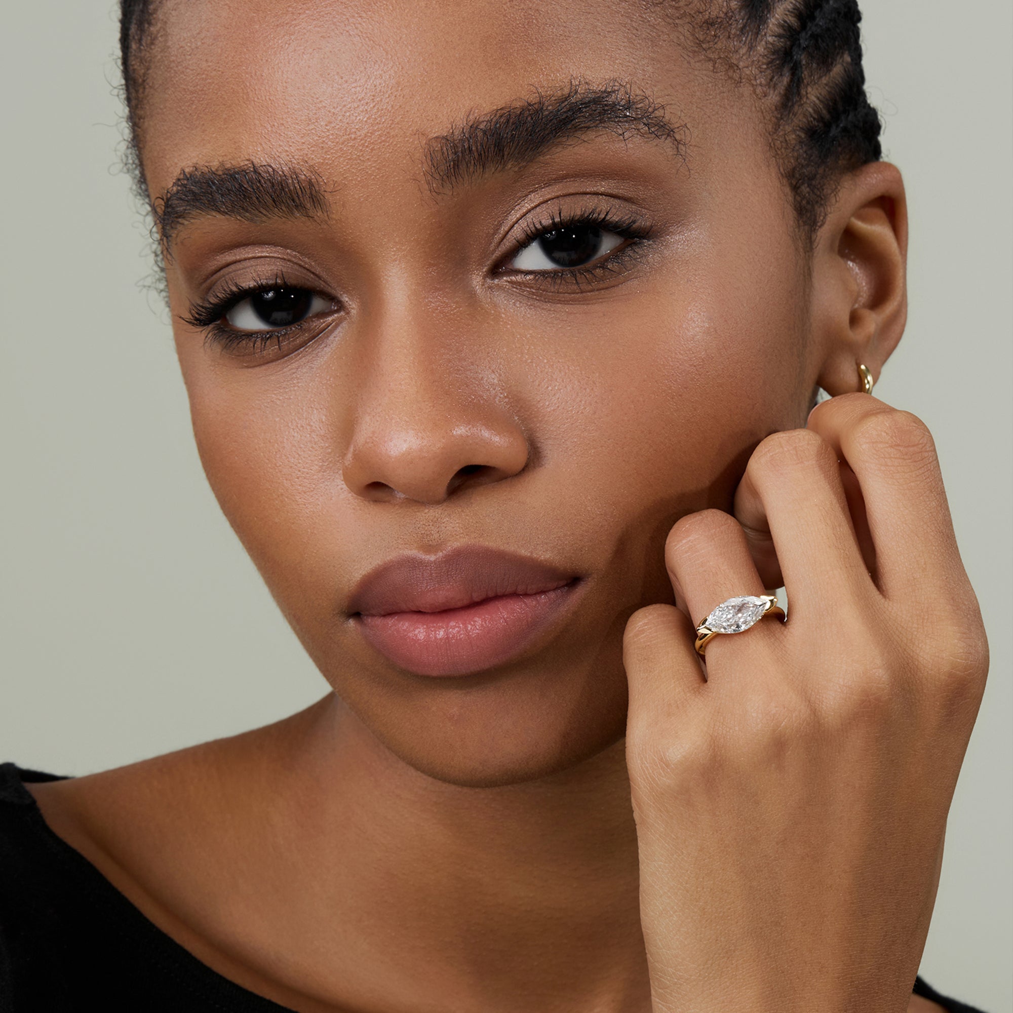 2.5CT East West Marquise Engagement Ring with Western Style