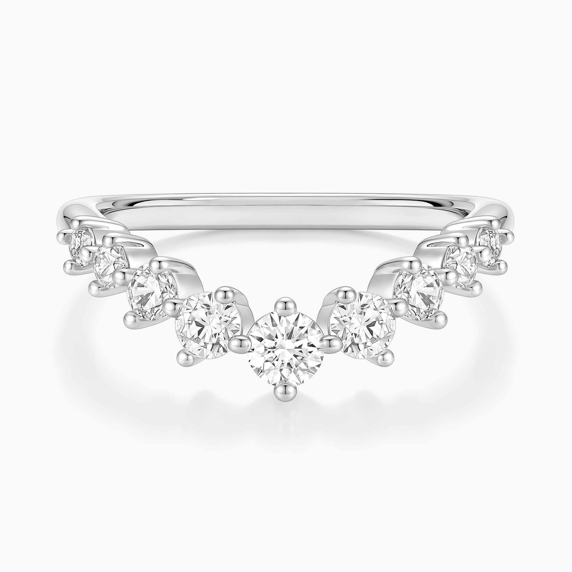 Curved Half Eternity Band Ring