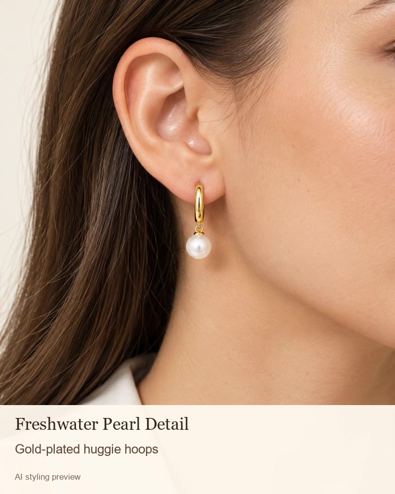 AI styling preview: Pearl drop earrings