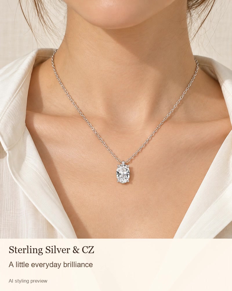 AI styling preview: CZ pendant necklace